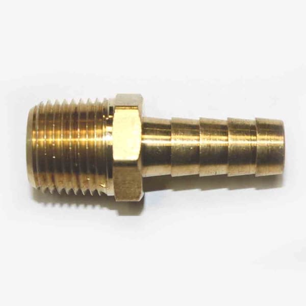 Interstate Pneumatics Brass Hose Barb Fitting, Connector, 3/8 Inch Barb X 3/8 Inch NPT Male End, PK 6 FM66-D6 - main